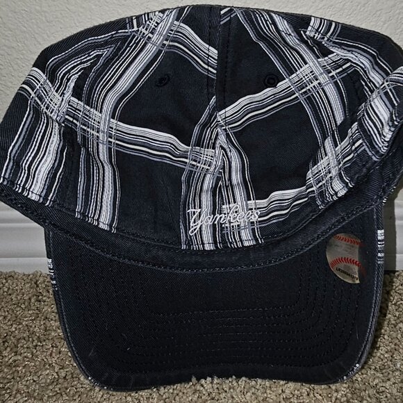 *Vintage* 2009 MLB NY Yankees (Small) Hat FRTSVN by Twins'47 Pro-back Plaid-Blue - Picture 2 of 3